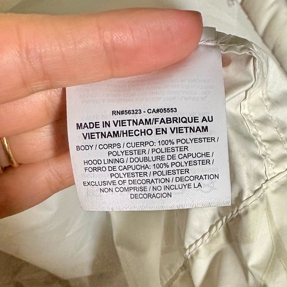 NIKE NSW White Long Leaf Printed Windbreaker Parka Jacket - Picture 14 of 16